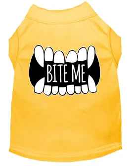 Bite Me Screen Print Dog Shirt Yellow Xxl (18)