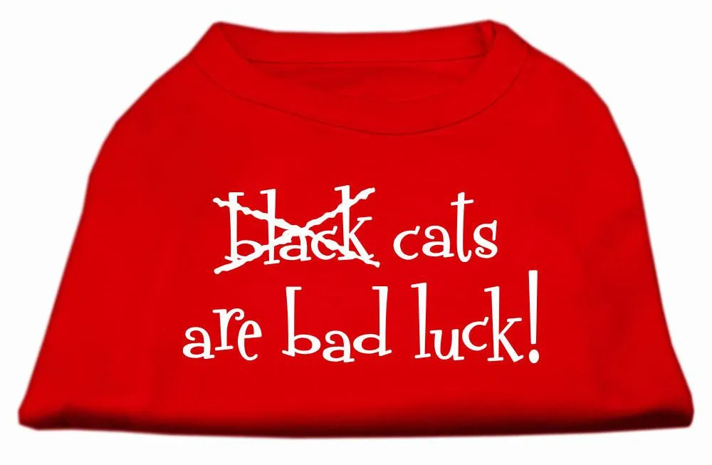 Black Cats are Bad Luck Screen Print Shirt Red XXL (18)