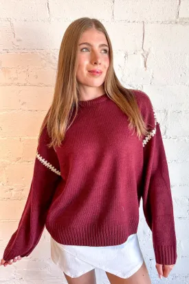 Contrast Stitching Sweater