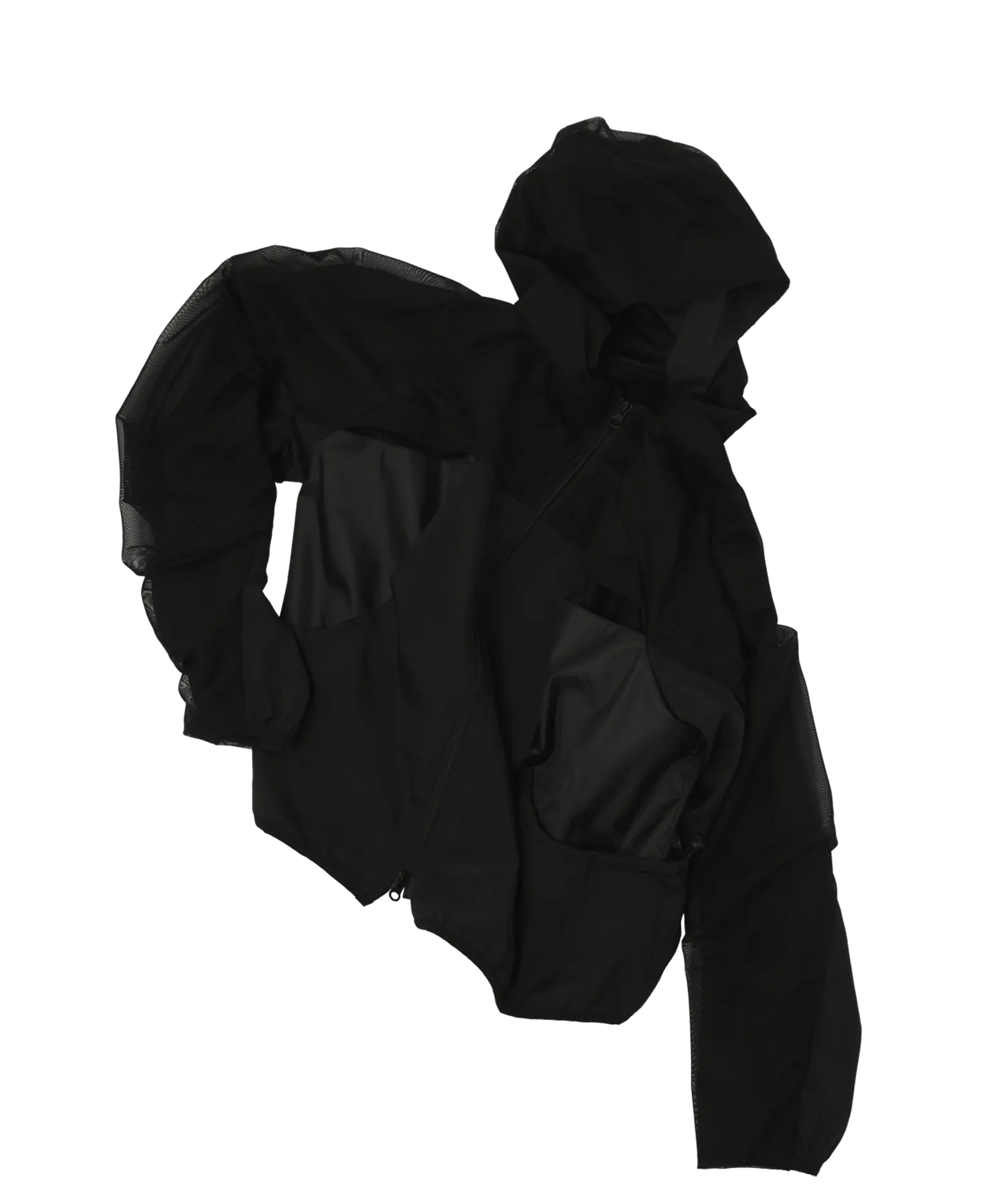 Double layered windbreaker black