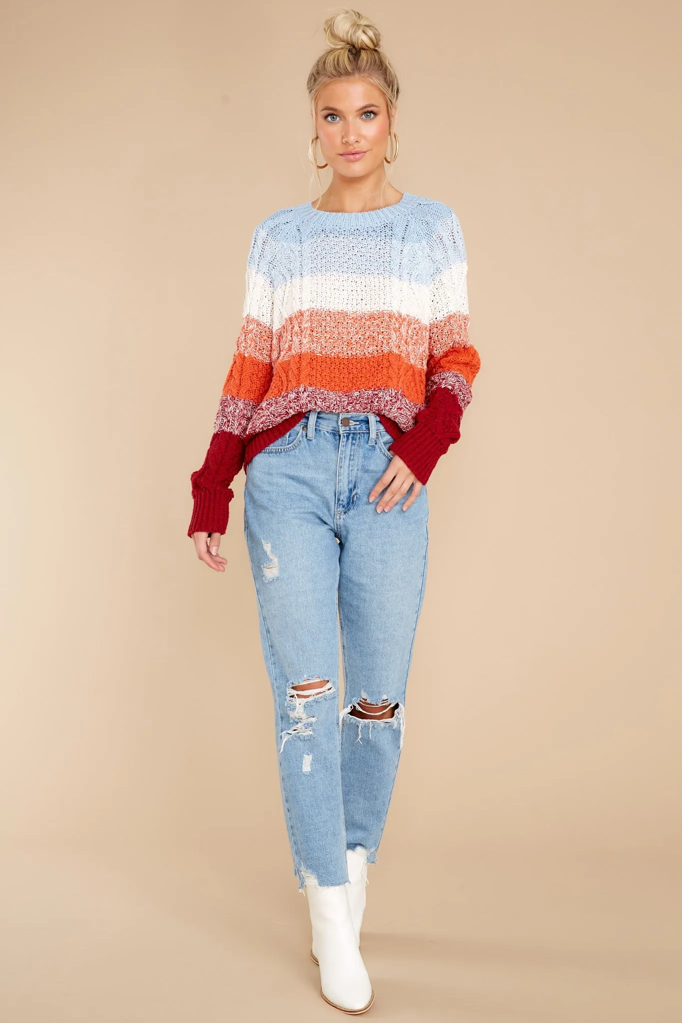 Firecracker Nights Light Blue Multi Sweater