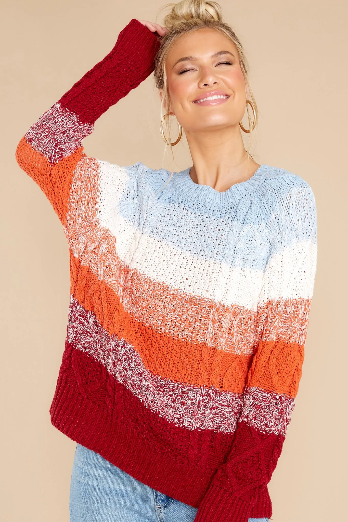 Firecracker Nights Light Blue Multi Sweater