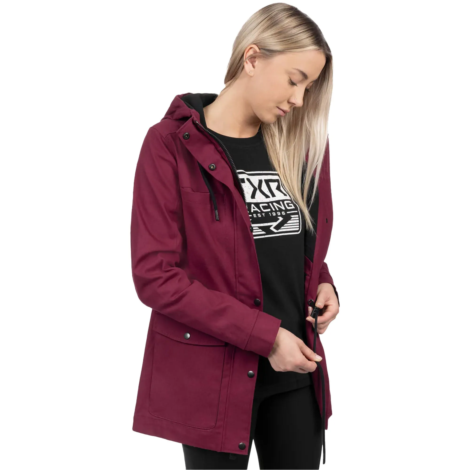 FXR Womens Ivy Canvas Snowmobile Jacket Merlot Purple