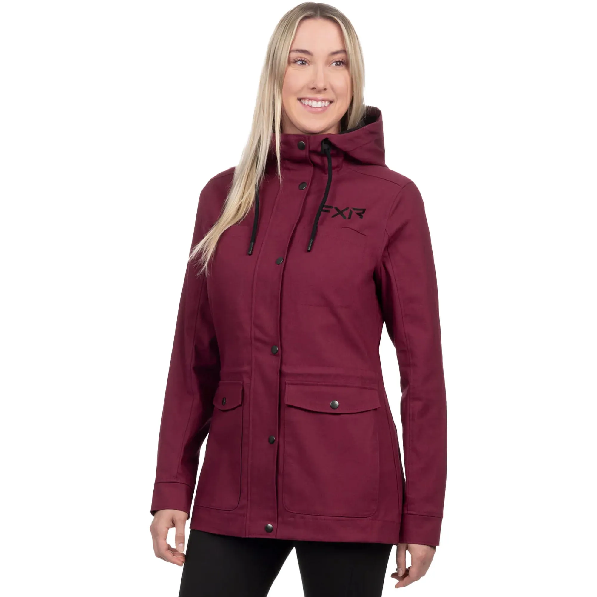 FXR Womens Ivy Canvas Snowmobile Jacket Merlot Purple