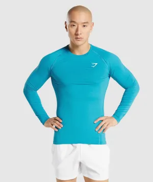 Gymshark Element Baselayer Long Sleeve T-Shirt - Blue