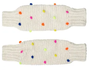 Leg/Arm Warmers Ivory w/ Neon Dots