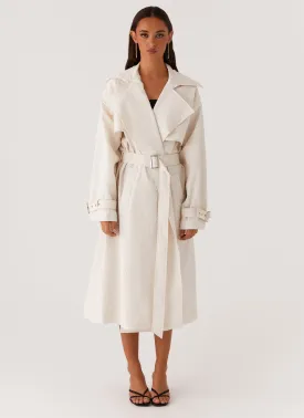 Phoenix Oversized Trench Coat - Ivory