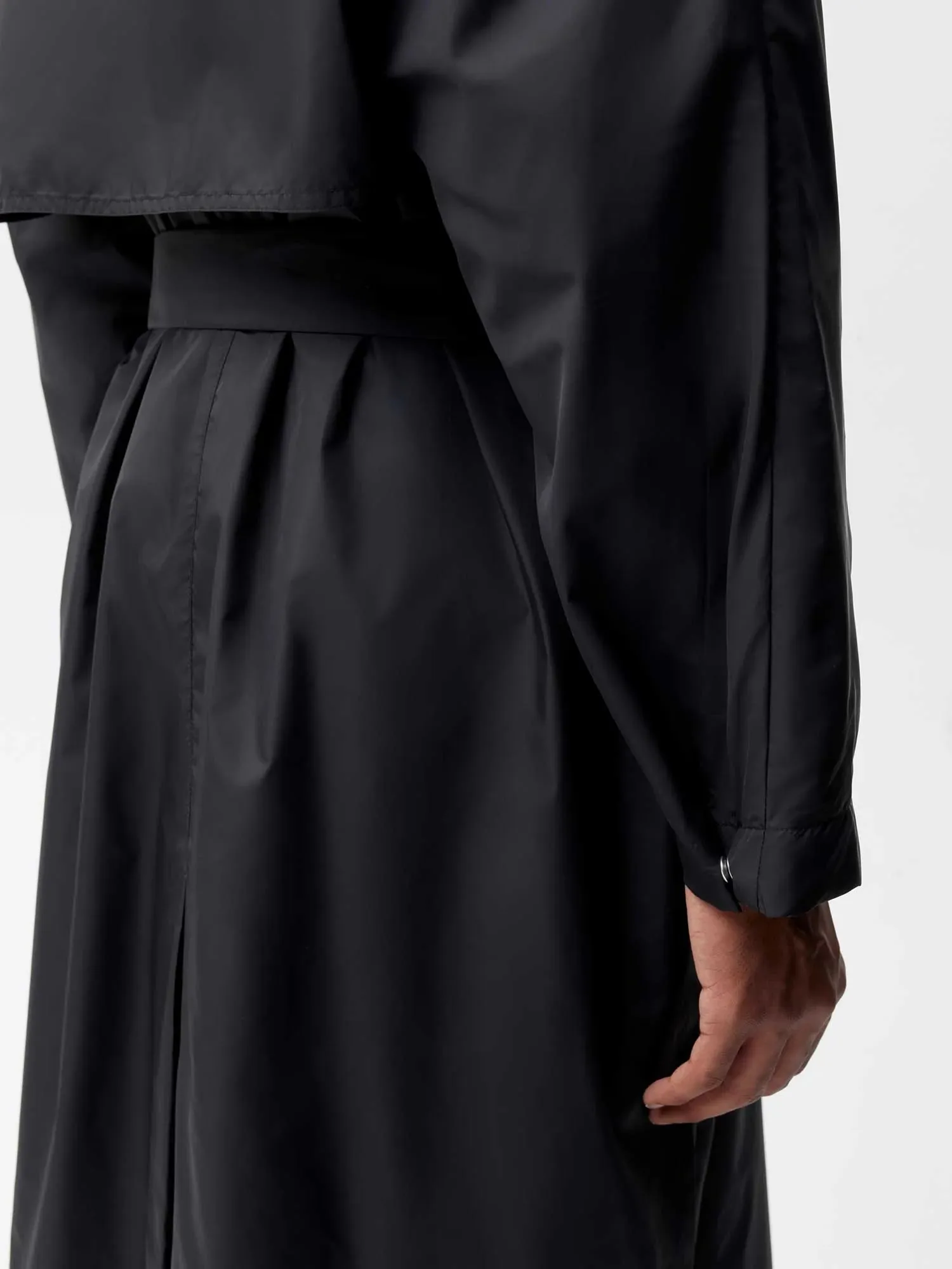 Recycled Nylon Trench Coat—black