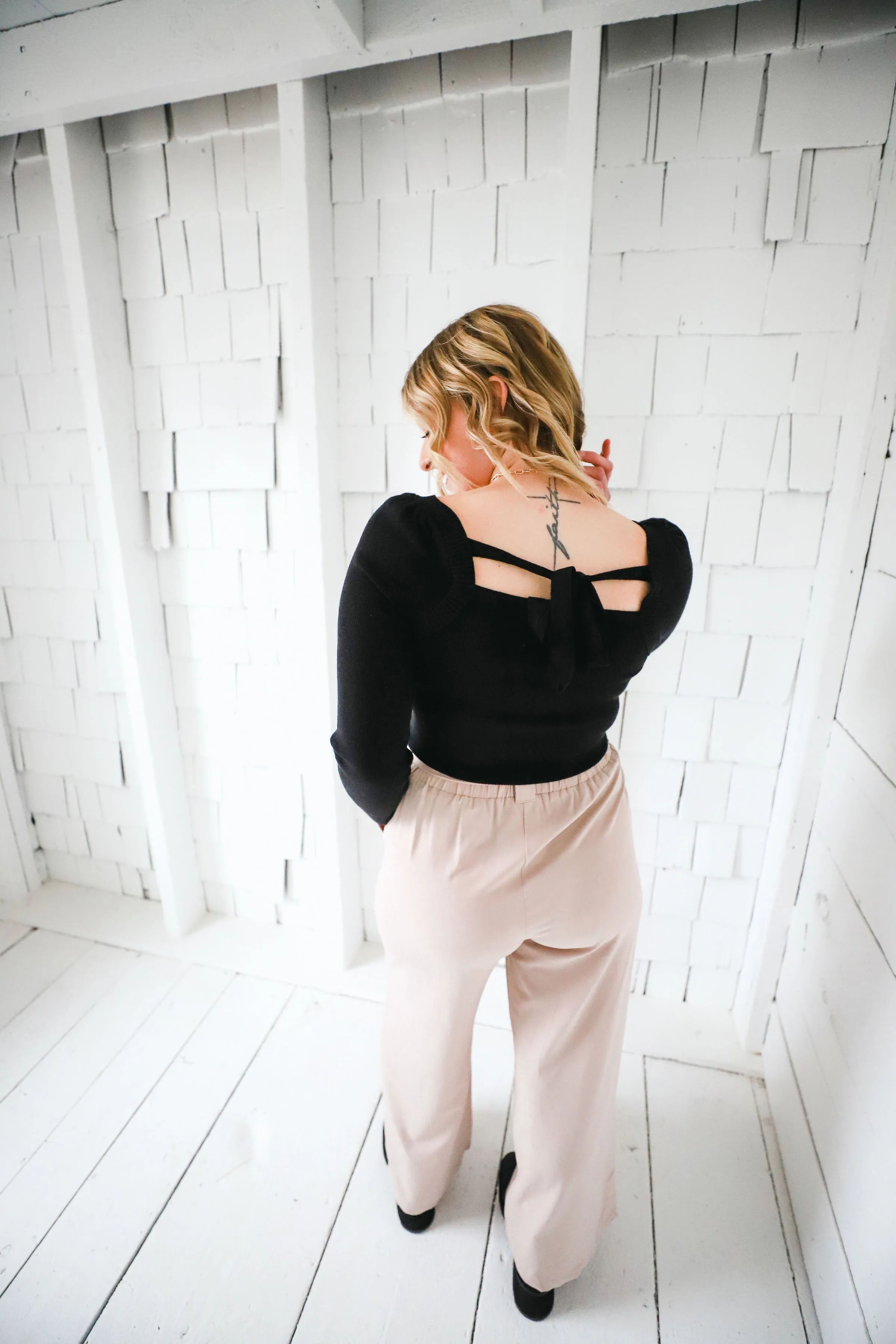 The Hadley Sweater Tie Top